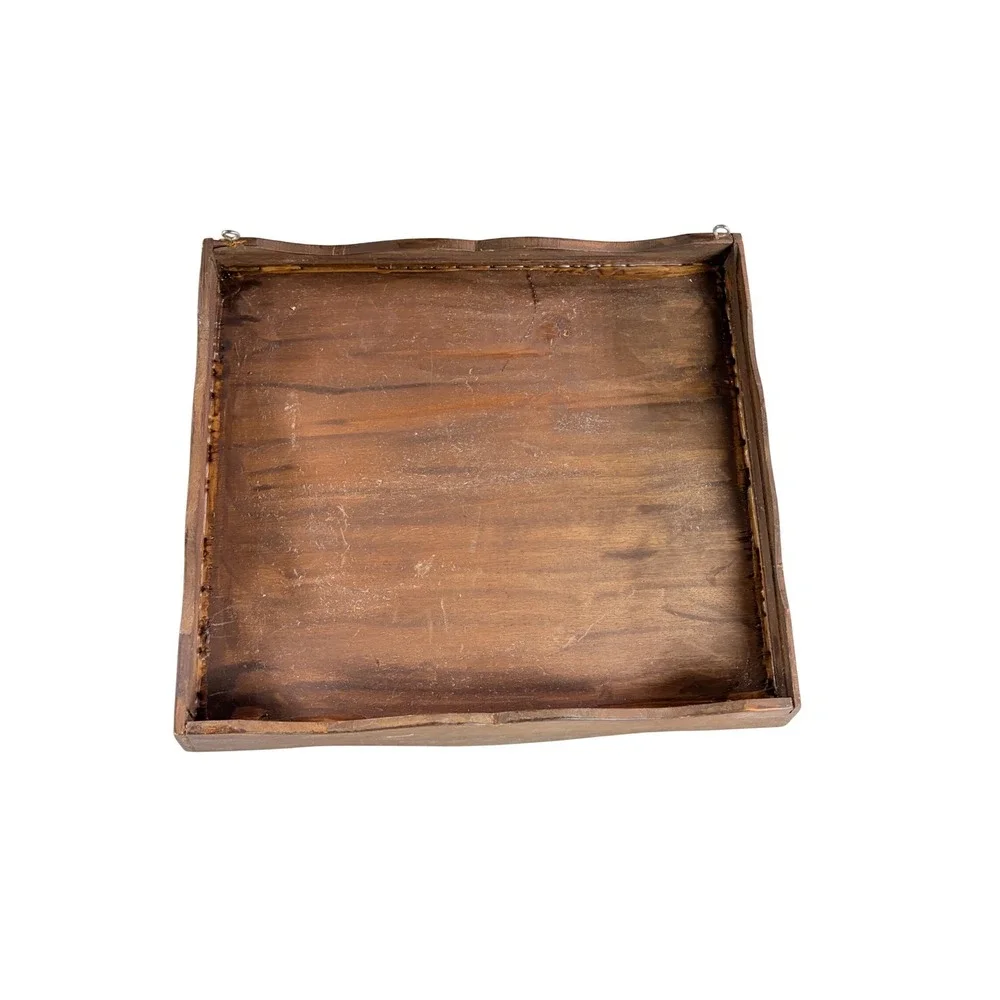 Vintage Hand Painted‎ Wooden Tea Tray Teapot Kitchen Serving Cottage Decor